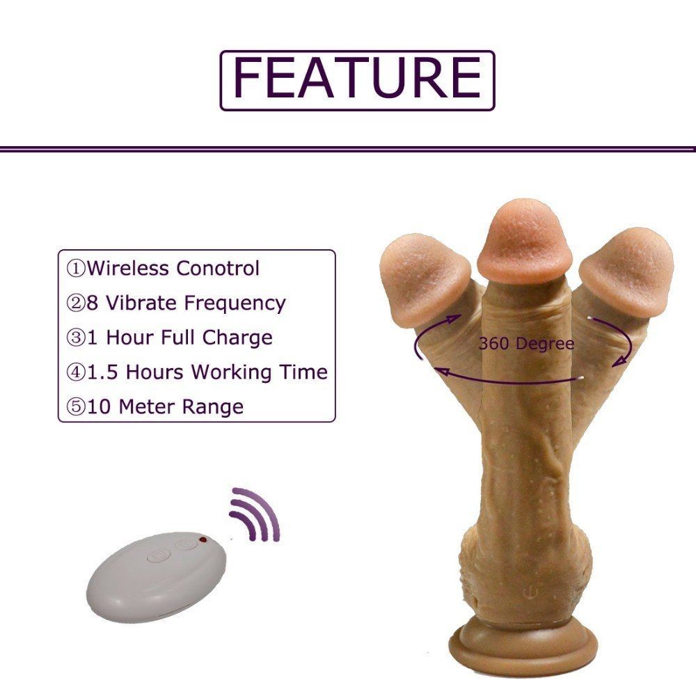 bAŞKa Stimulation Of Skin Rotation Dildo Dönebilen Realistik Vibratör