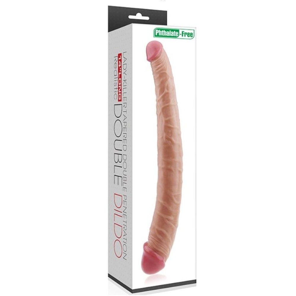 Lovetoy King Size Realistic Ladykiller Tapered Çift Taraflı 36 cm Realistik Penis LV2214