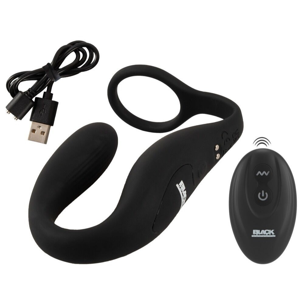 Black Velvets Cock Ring With Remote Control Butt Plug Penis Halkası ve Anal Plug