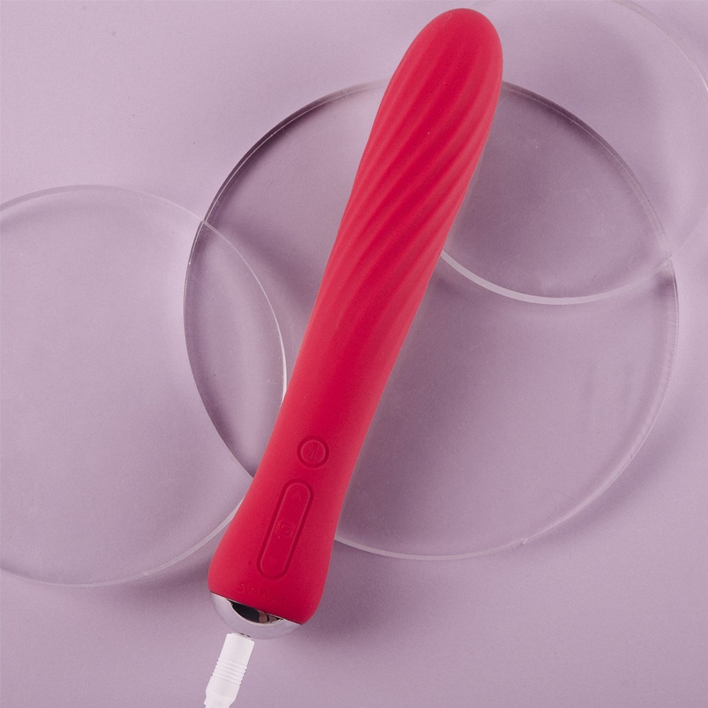 Svakom Anya Powerful Spiral Warming Vibrator Plum Red