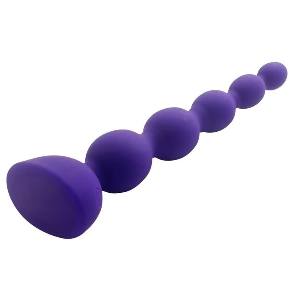 Aphrodisia Silicone 5 Beads Uzaktan Kumandalı Boncuk Anal Vibratör-Purple