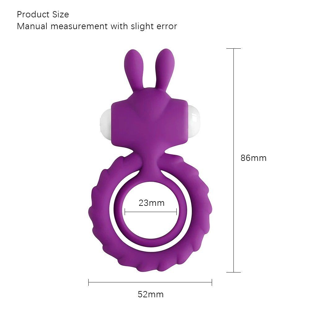 bAŞKa Nuo Clitoral Rabbit Klitoral Titreşimli Penis Halkası-Black