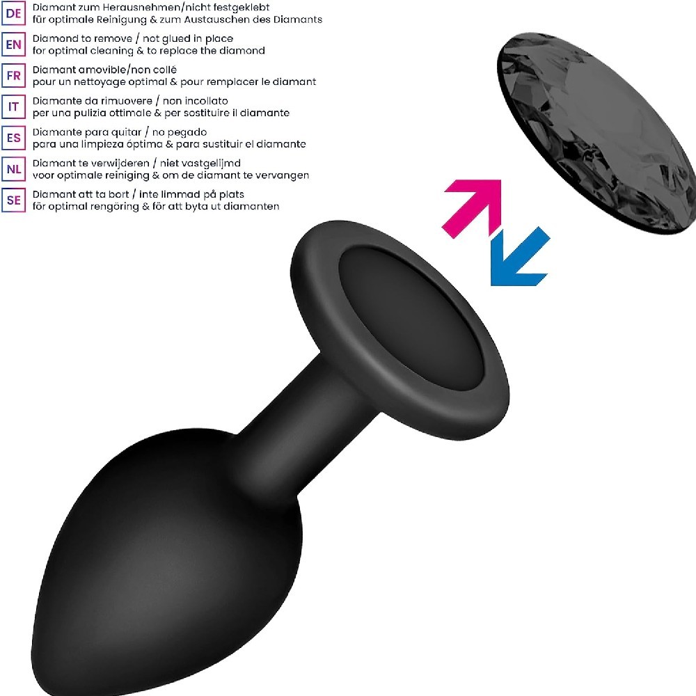 bAŞKa Anal Fantasy Silicone Black Taşlı Silikon Anal Plug