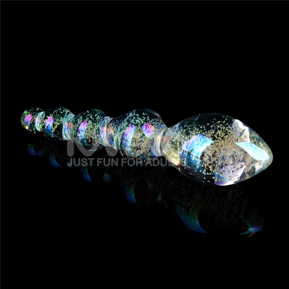 Lovetoy Glow-in-the-dark Twilight Gleam Glass Dildo-Tantalizing Orbs Cam Dildo LV610002