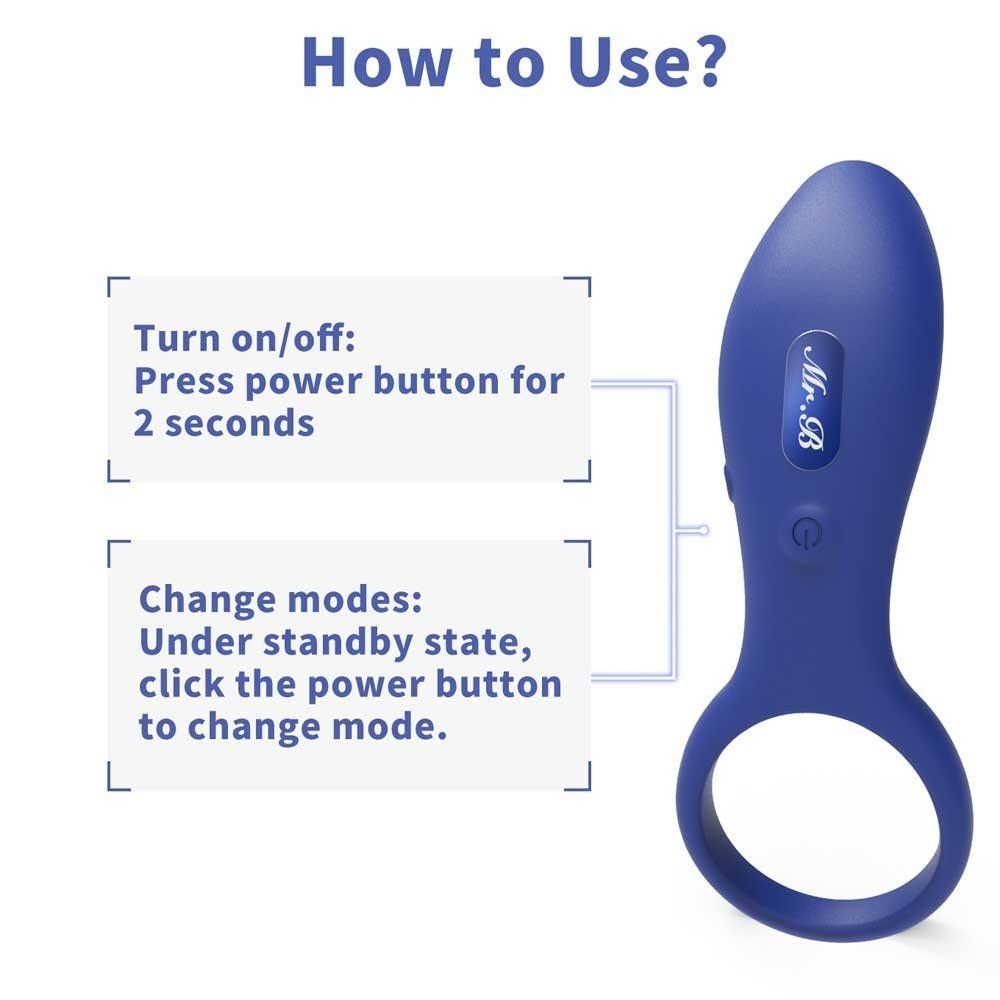 Wowyes B9 Clitoral Stimulation Cock Ring Titreşimli Penis Halkası MRB-005