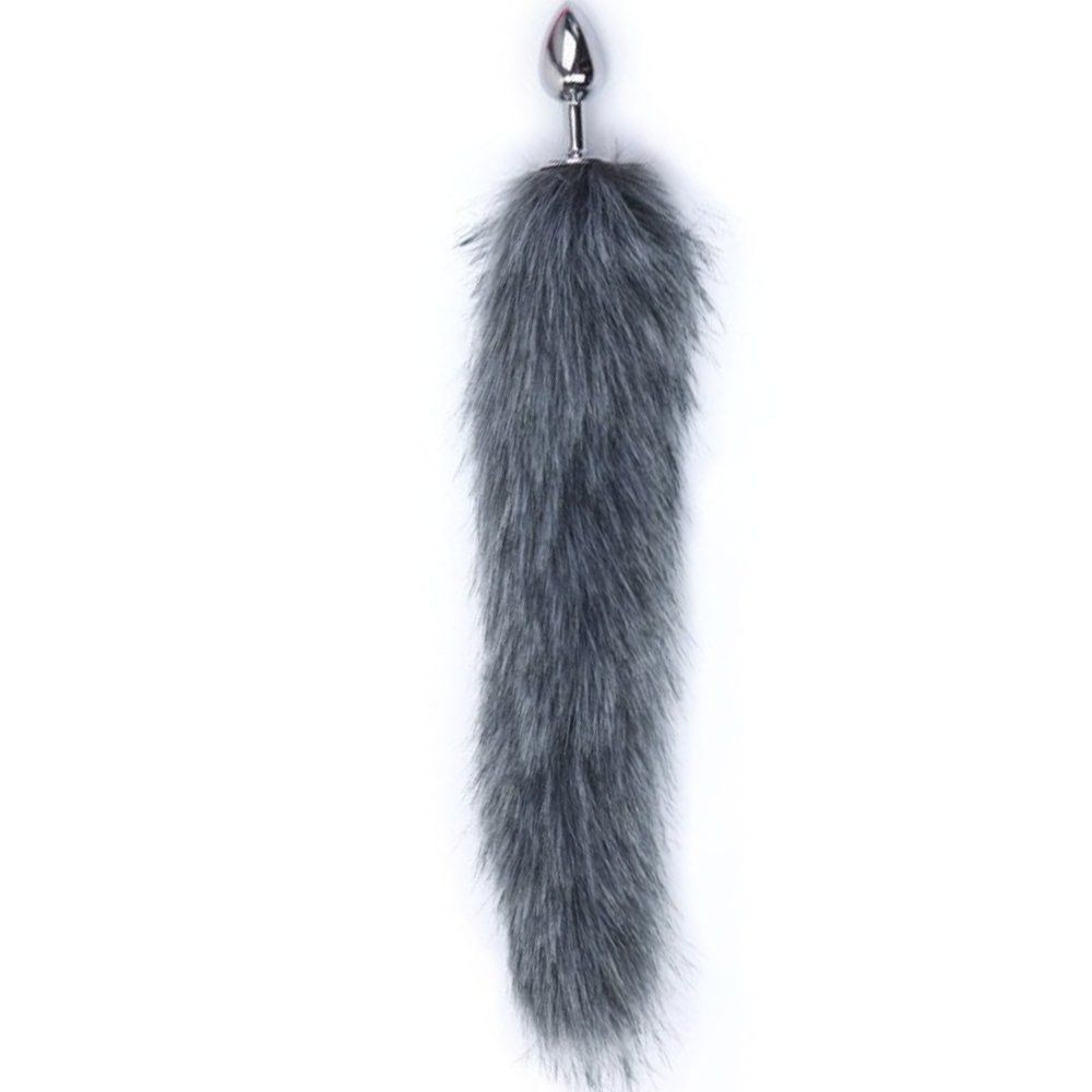 bAŞKa Anal Play Tail Butt Small Metal Kuyruklu Anal Plug-Gray