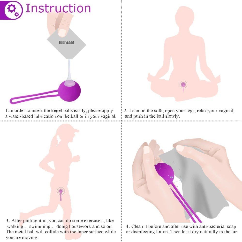bAŞKa Kegel Benwa Ball Medikal Silikon Metal Jiggle Kegel Top-Mor