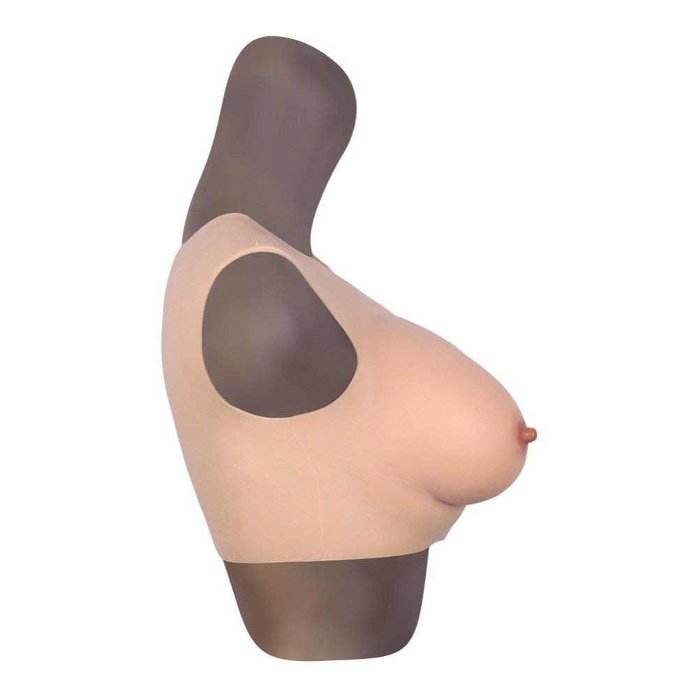 bAŞKa Bodysuit Crossdresser Brown Askılı Silikon Giyilebilir Göğüs Cup B