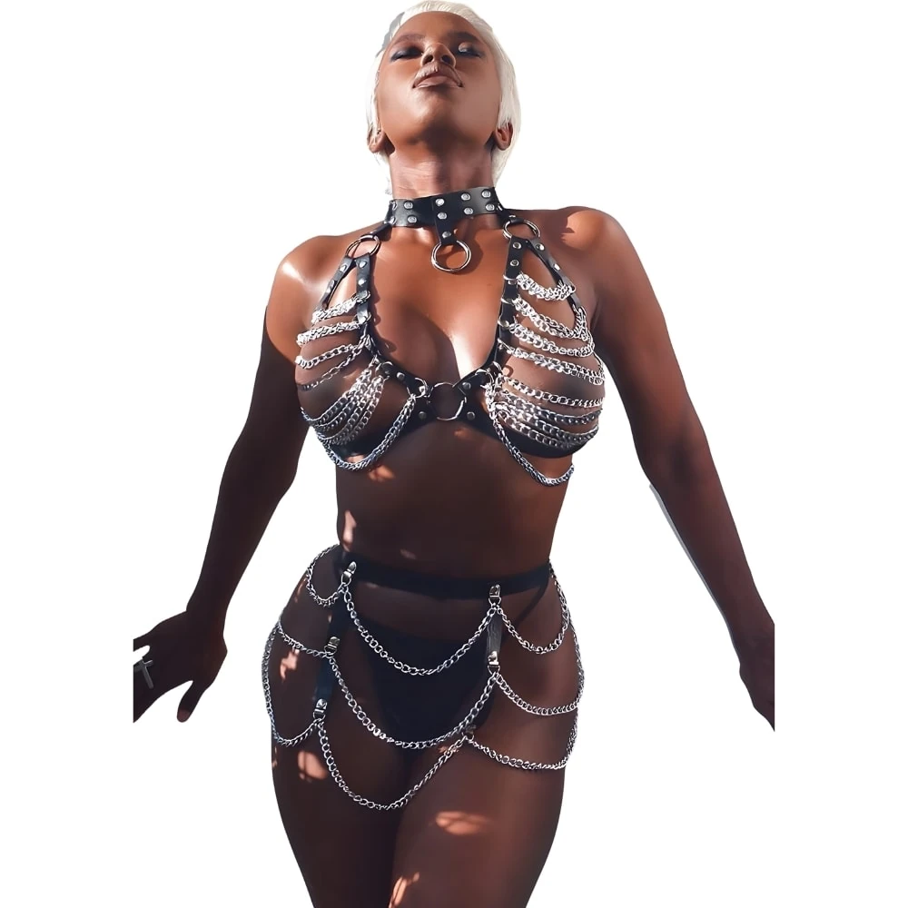 Başka Erotica Wear Zincir Detaylı Fantezi Harness