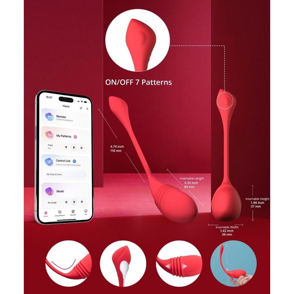 Lovense Vulse Telefon Kontrollü ve İleri Geri Hareketli Egg Vibratör