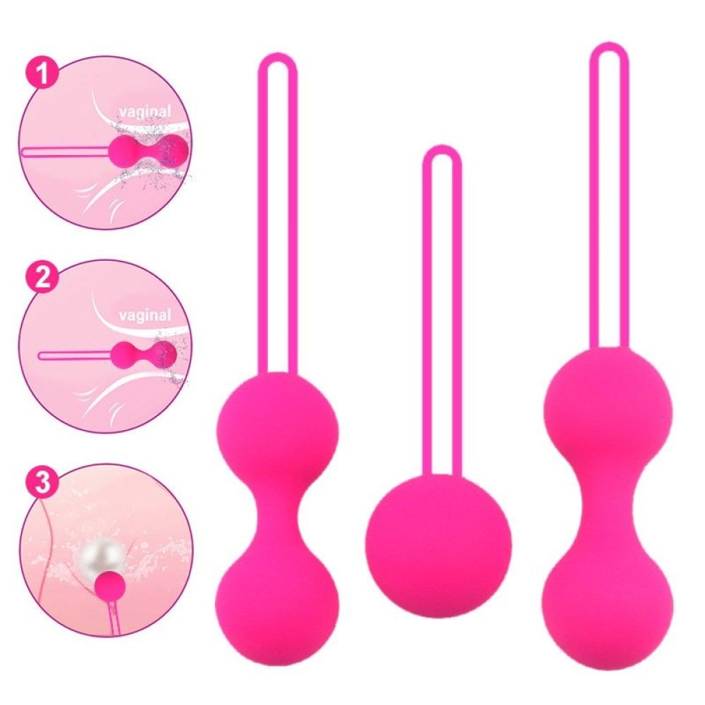bAŞKa Kegel Benwa Ball Medikal Silikon Metal Jiggle Kegel Top Set-Siyah