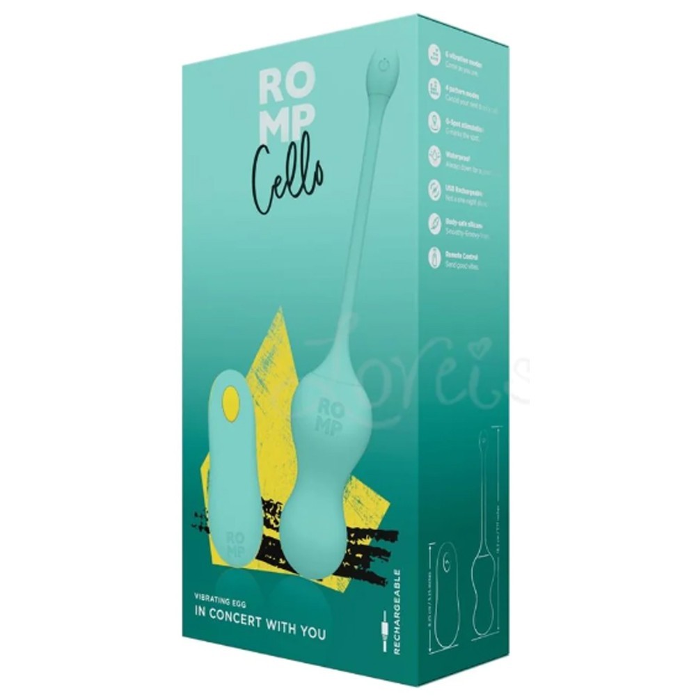 Romp Cello Remote Controlled Vibrating Egg Kegel Vibratör