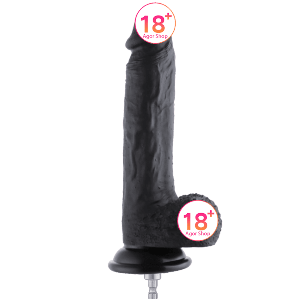 Hismith Premium Sex Machine 8 İnc Natural Doku Realistik Penis-Black