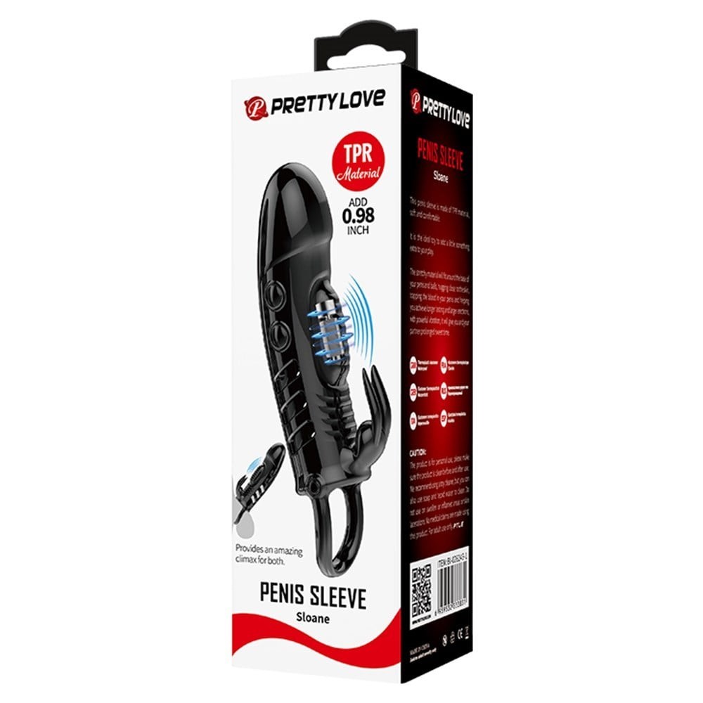 Pretty Love Sloane Penis Sleeve Klitoris Uyarıcılı Titreşimli Penis Kılıfı BI-026243
