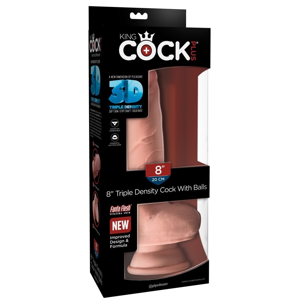 Pipedream King Cock 8" Triple Density Cock With Balls Realistik Penis