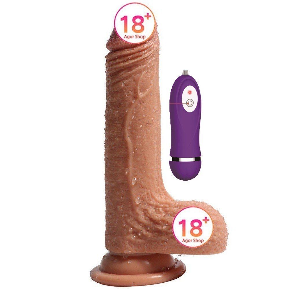 Dildo Series Crowleys 18 Cm Ekstra Yumuşak Çift Katmanlı Realistik Vibratör SQ-WBD10009-V