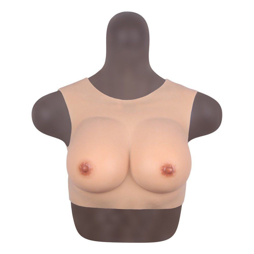 bAŞKa Bodysuit Crossdresser Brown Askılı Silikon Giyilebilir Göğüs Cup B