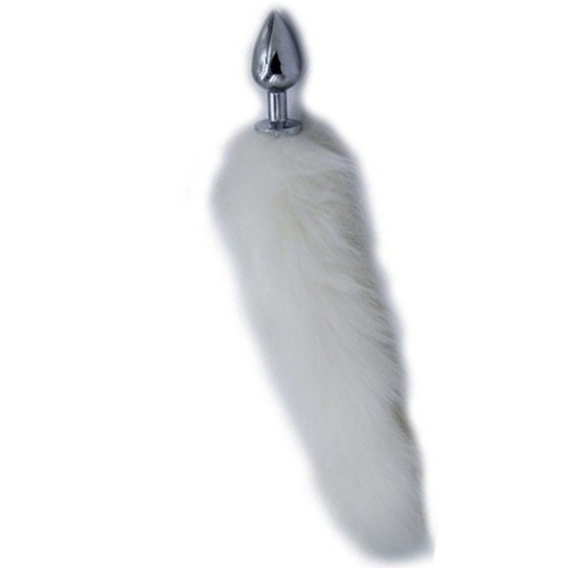 bAŞKa Anal Play Tail Butt Small Metal Kuyruklu Anal Plug-White