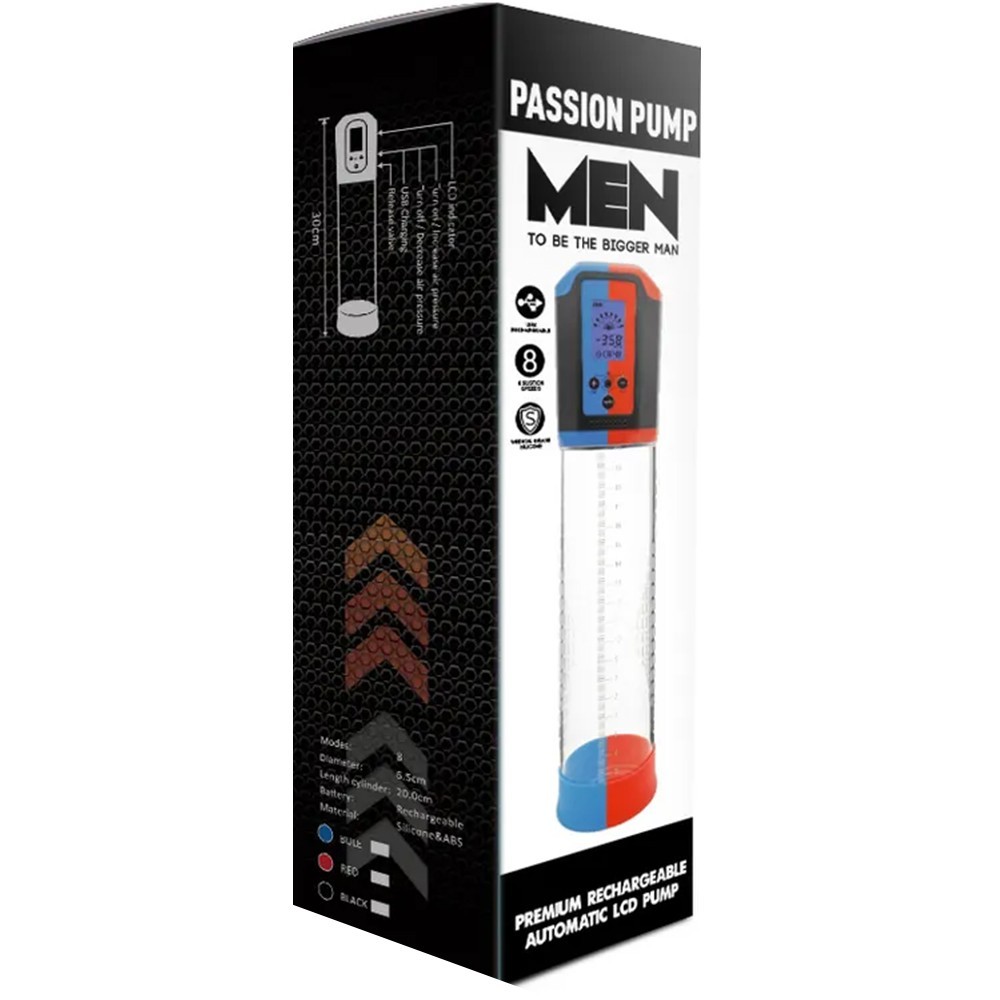 bAŞKa Canwin Bigger Man Passion Pump 8 Speed Otomatik Penis Pompası-Blue