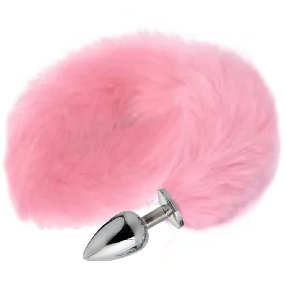 bAŞKa Anal Play Tail Butt Small Metal Kuyruklu Anal Plug-Pink