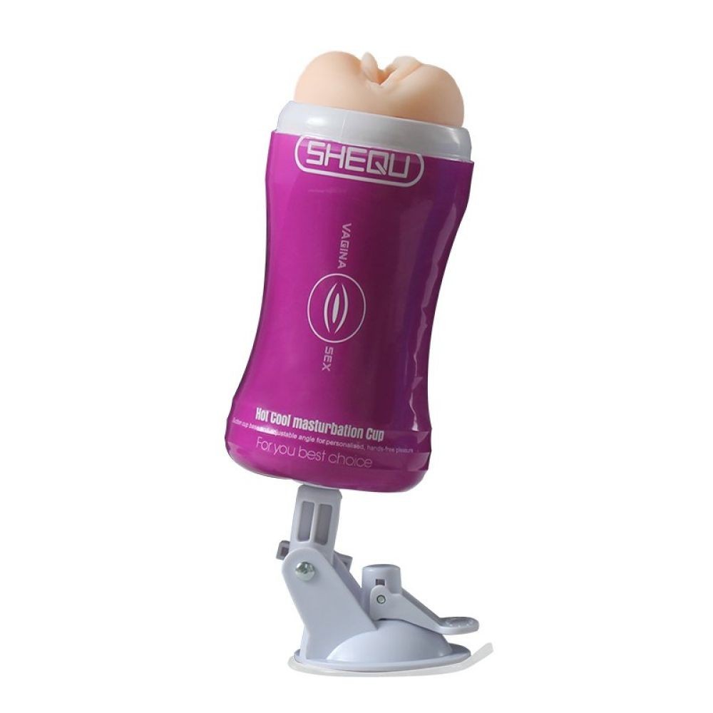 Shequ Hot Cool Sabitlenebilir Yapay Vajina Titreşimli Masturbator SQ-MA70003