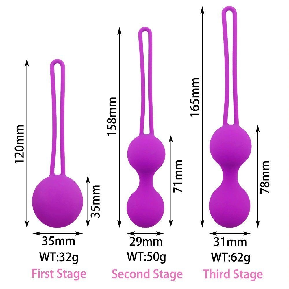 bAŞKa Kegel Benwa Ball Medikal Silikon Metal Jiggle Kegel Top-Mor