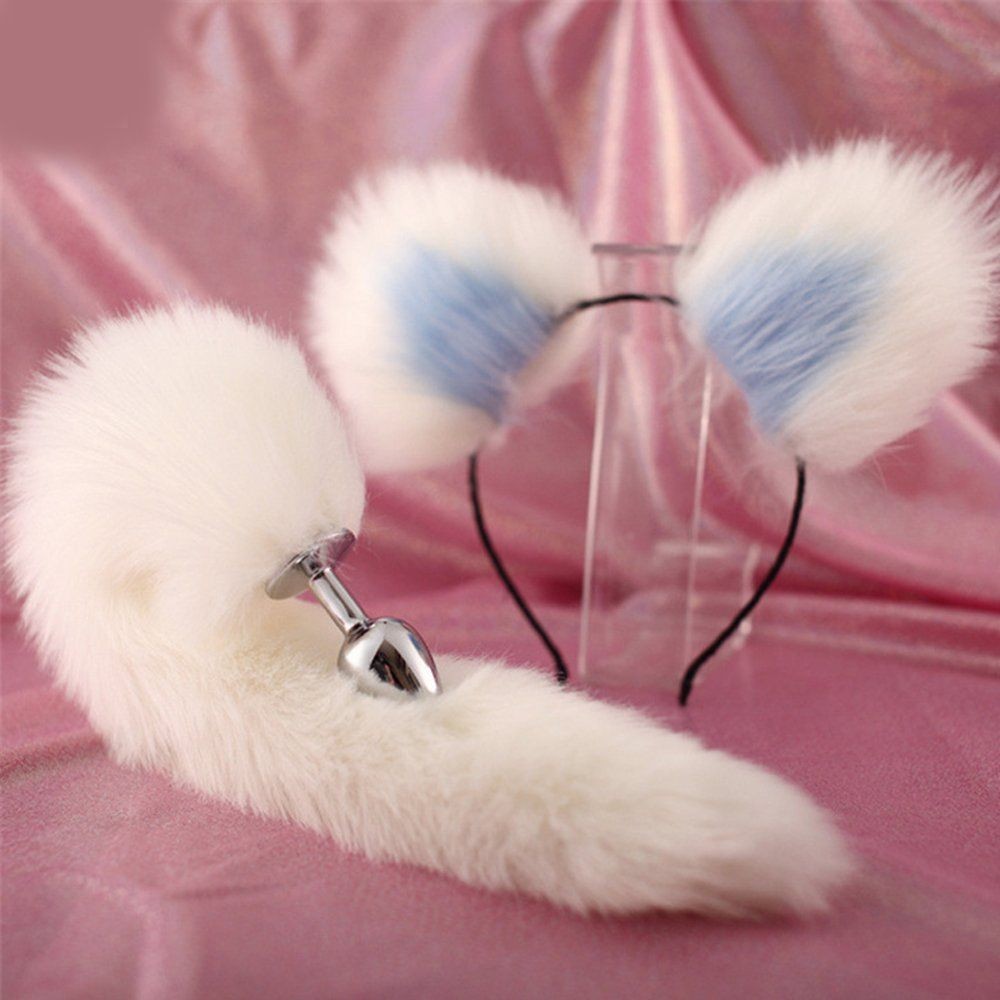 bAŞKa Anal Play Tail Butt Taçlı Metal Anal Plug-Blue