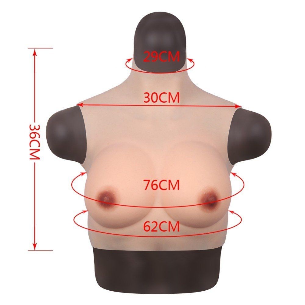 bAŞKa Bodysuit Crossdresser Boyunlu Giyilebilir Silikon Göğüs Cup B