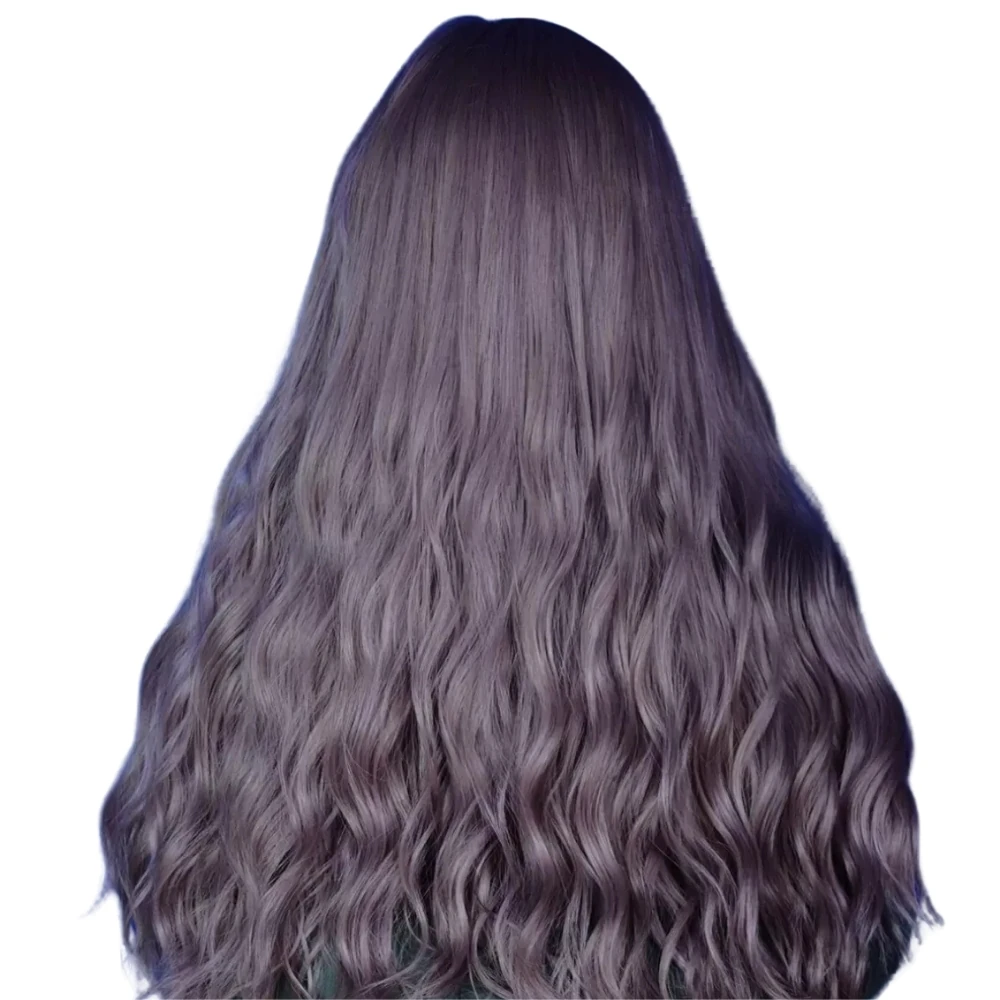 Başka Toupee Hair Kanekalon Fiber Uzun Boy Eflatun Perçemli Peruk