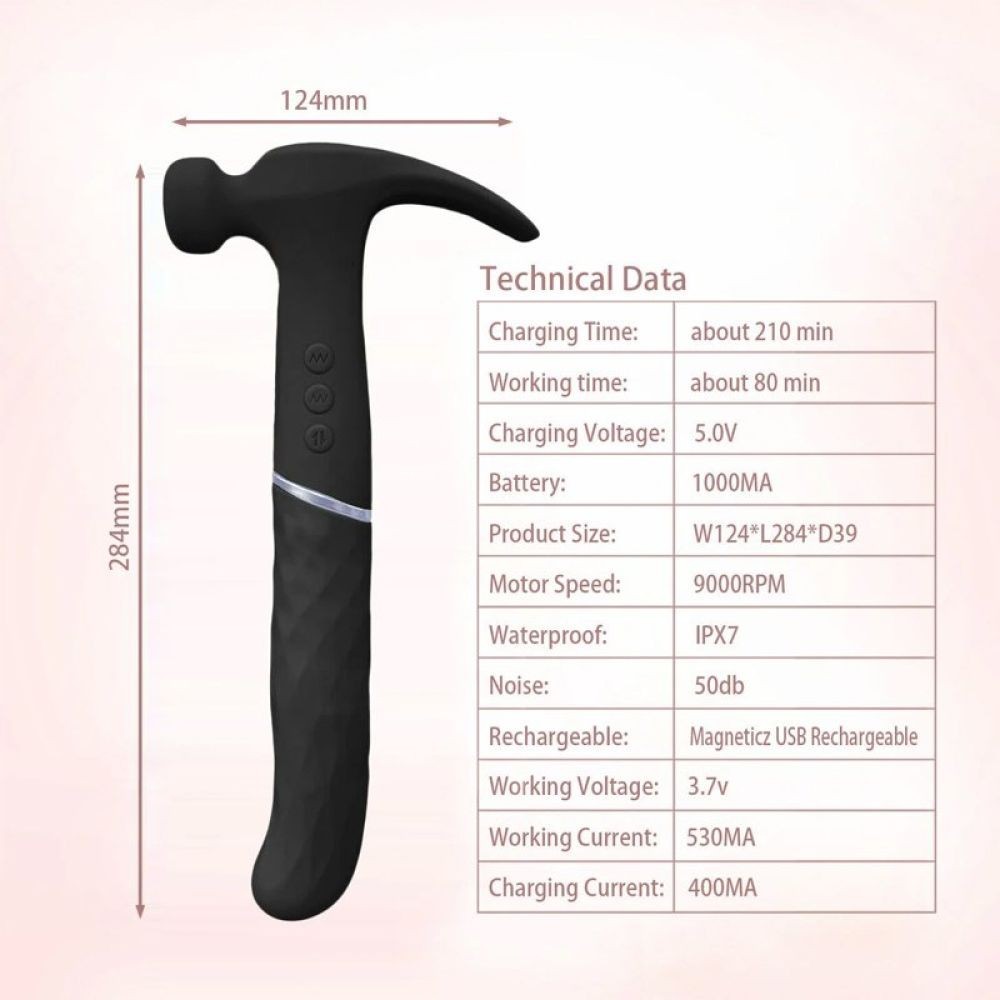 bAŞKa Hammer Love Black Ultra Güçlü Çekiç Vibratör
