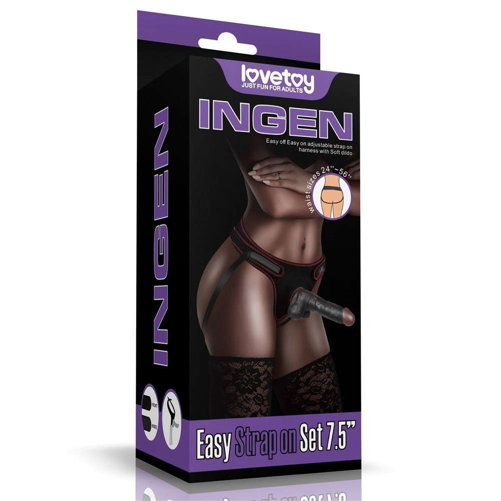 Lovetoy Easy Strapon 19 cm Zenci Strapon Kemerli Penis LV715027