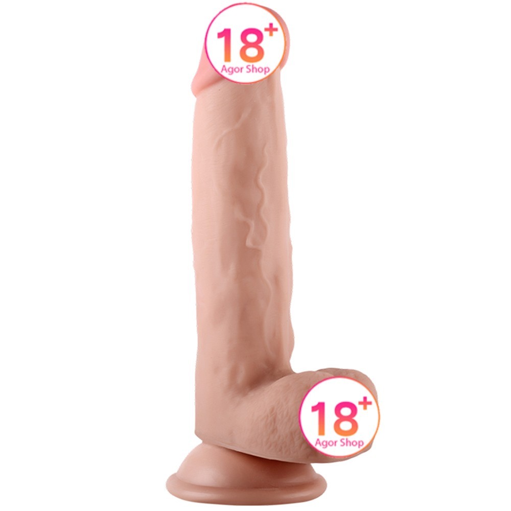 Lovetoy Sliding-Skin Dual Layered Dildo Deri Penetrasyon 20 cm Realistik Penis LV317002