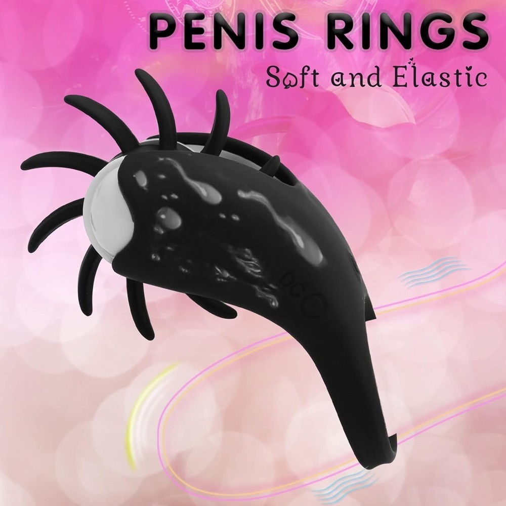 bAŞKa Licking Cock Ring  Dönebilen Dil Hareketli Penis Halkası-Black