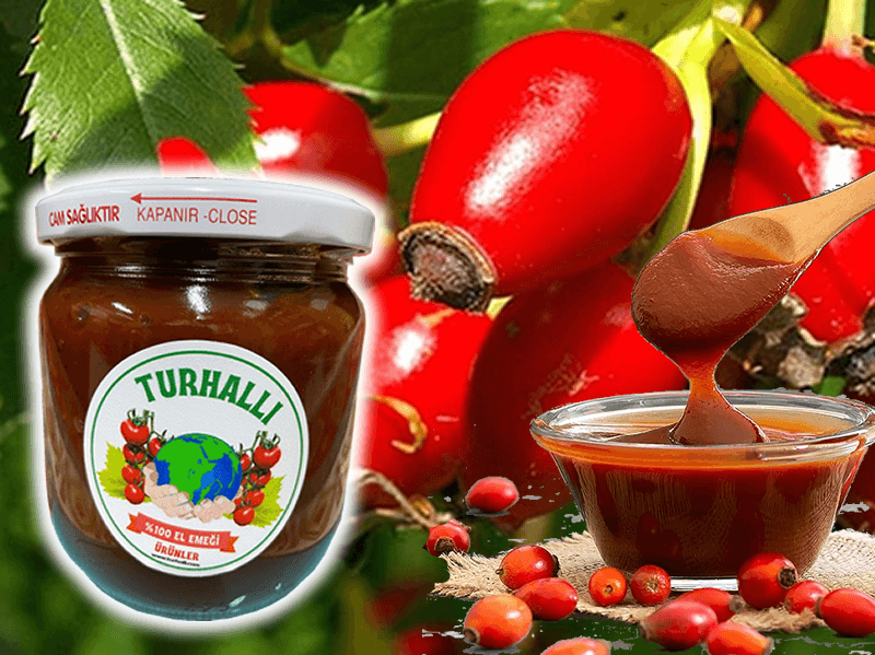 Geleneksel Kuşburnu Pekmezi (Üzüm Suyu Tatlandırmalı) - 450 Gram