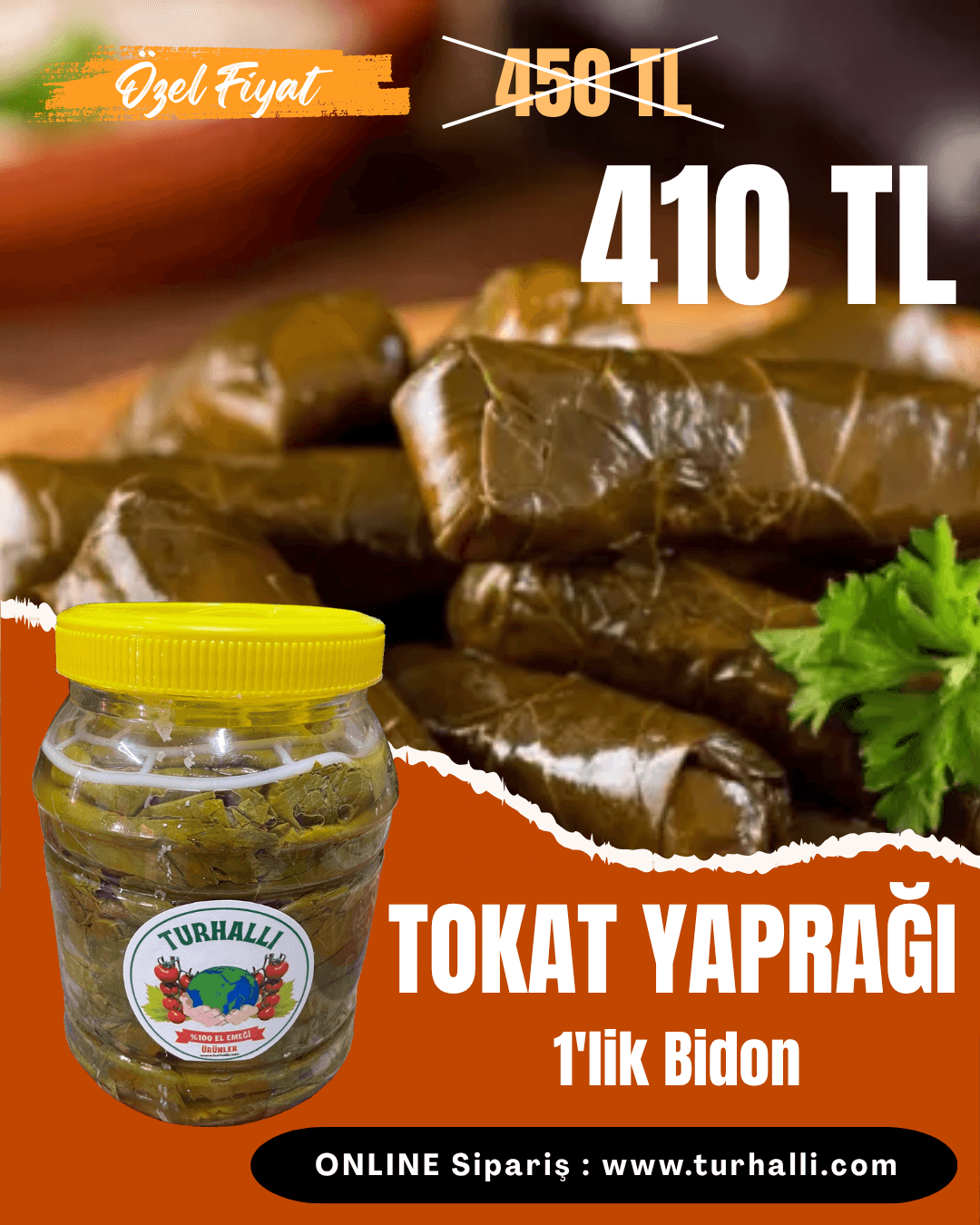 Tokat Turhal Yaprağı (1'lik Bidonda)