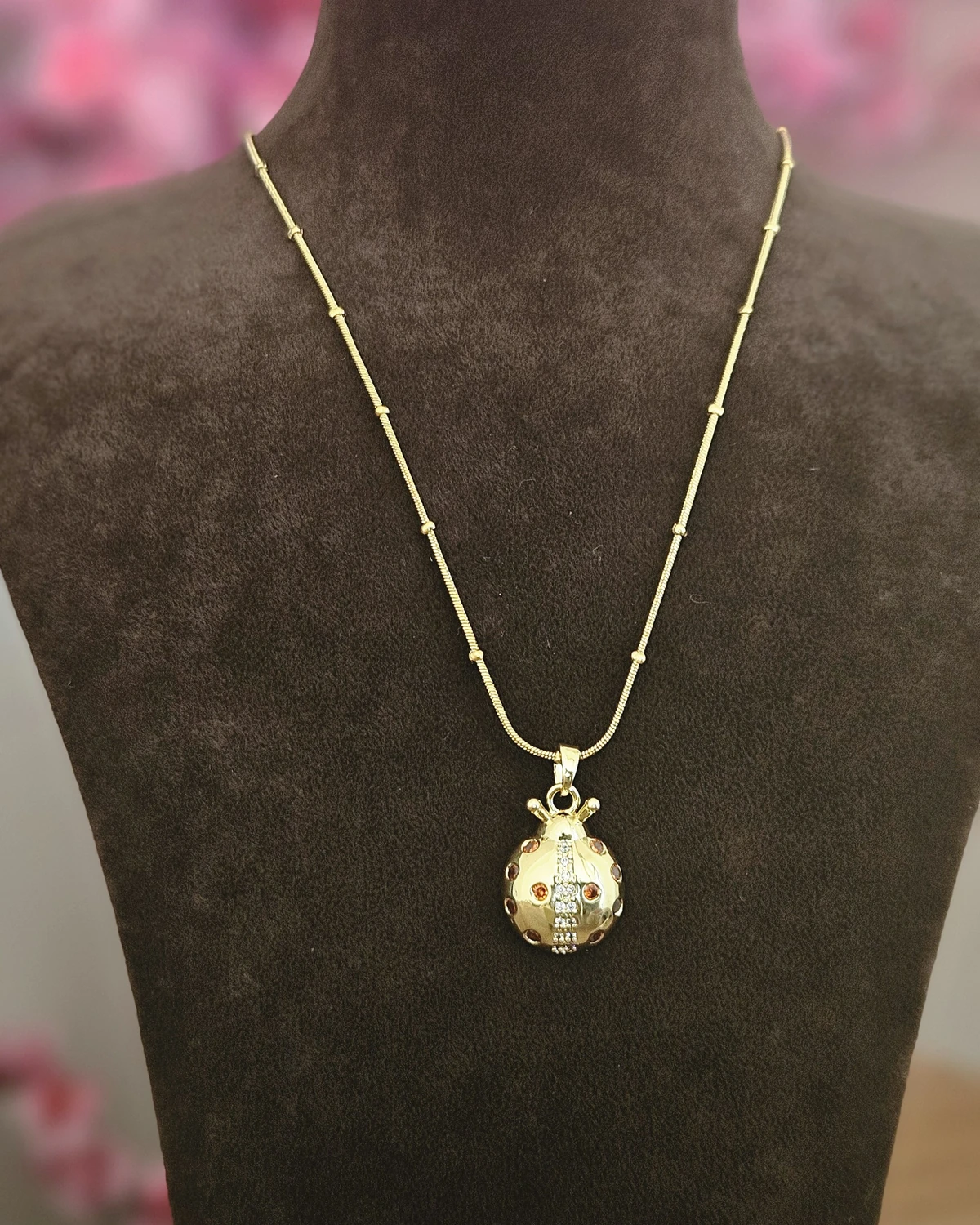 Lucky Lady - Uğur Böceği Altın Rengi Kolye