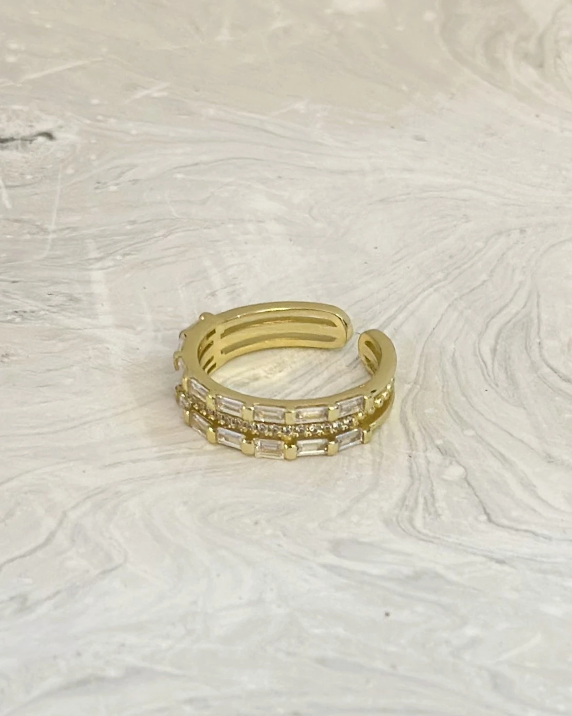 Eterna Line – Ayarlanabilir Çift Sıra Taşlı Yüzük