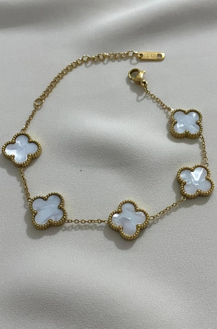 VANCLEFF MODEL YONCALI KARARMAZ ÇELİK BEYAZ RENKLİ BİLEKLİK