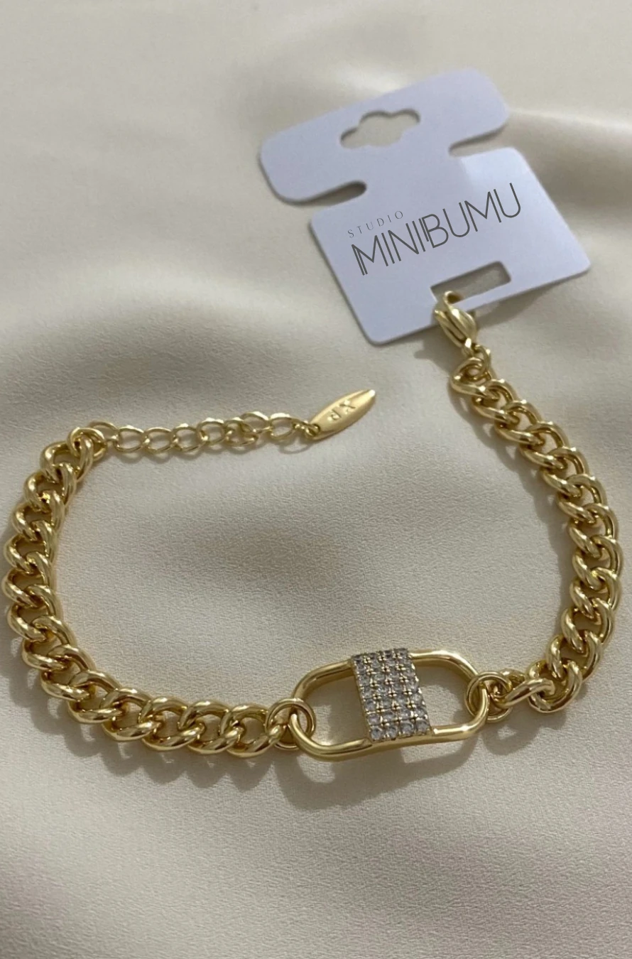 GURMET BÜYÜK KARARMAZ ÇELİK ALTIN RENKLİ BİLEKLİK