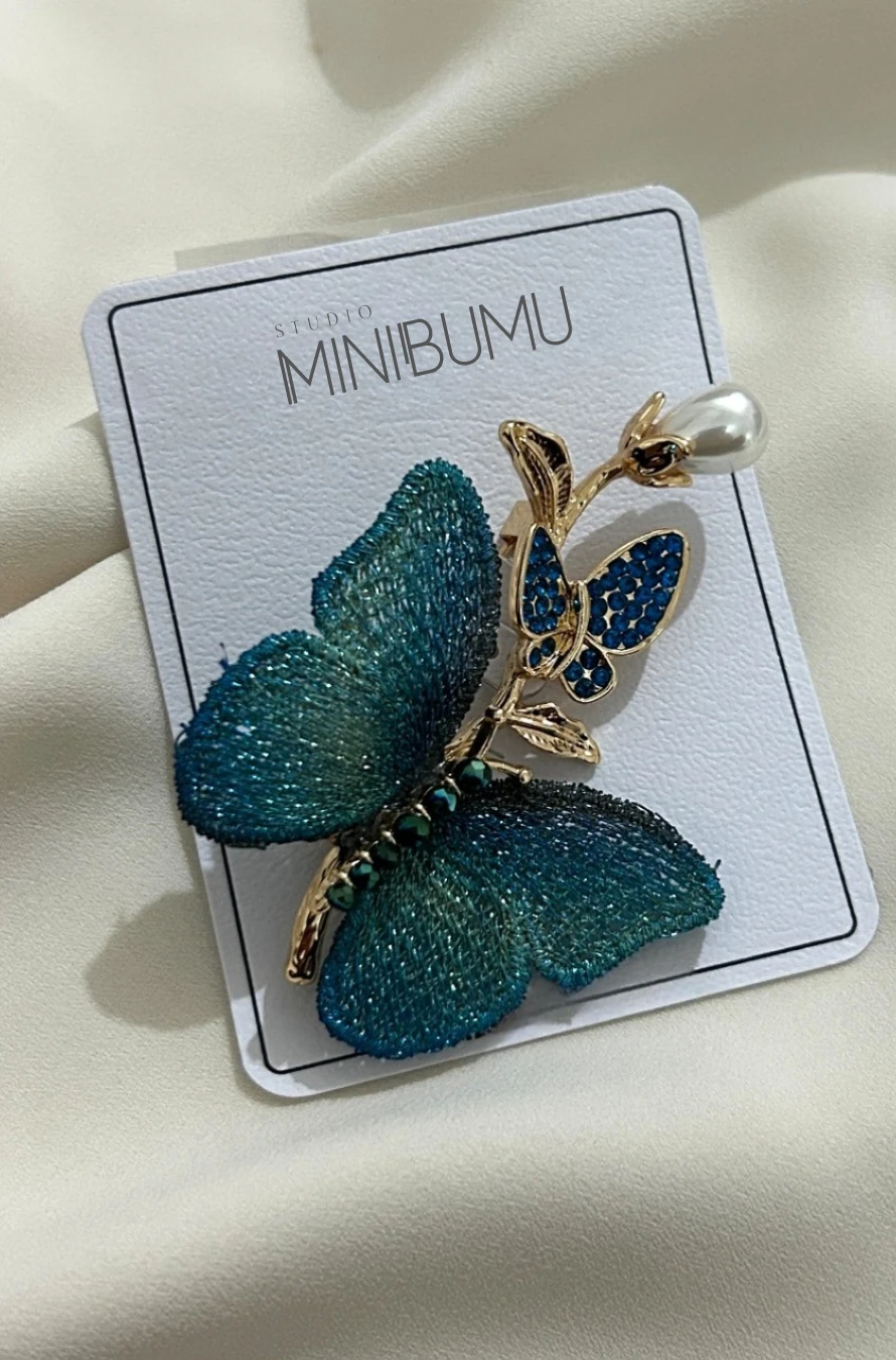 MAVİ KELEBEK BROŞ