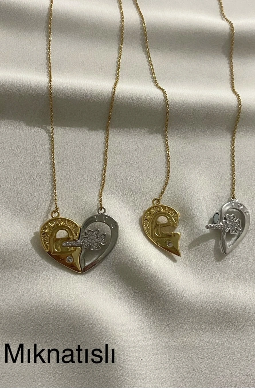 Mıknatıslı Kalpli Kararmaz Çelik Kolye