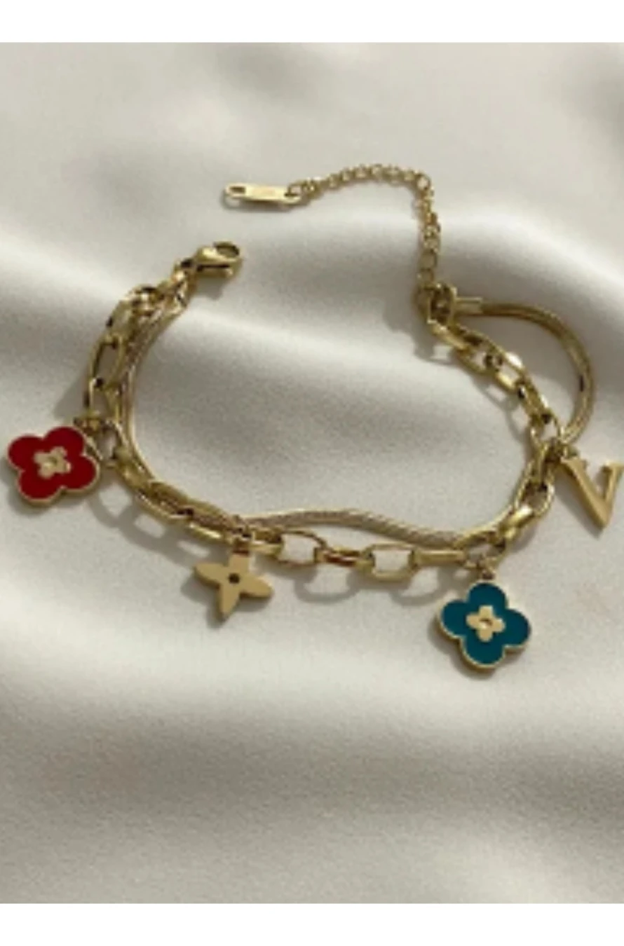 VANCLEFF MODEL YONCALI KARARMAZ ÇELİK ÇOK RENKLİ BİLEKLİK