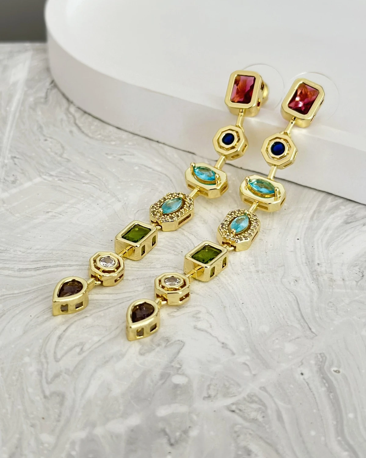 Element - Renkli 7 Taşlı Küpe