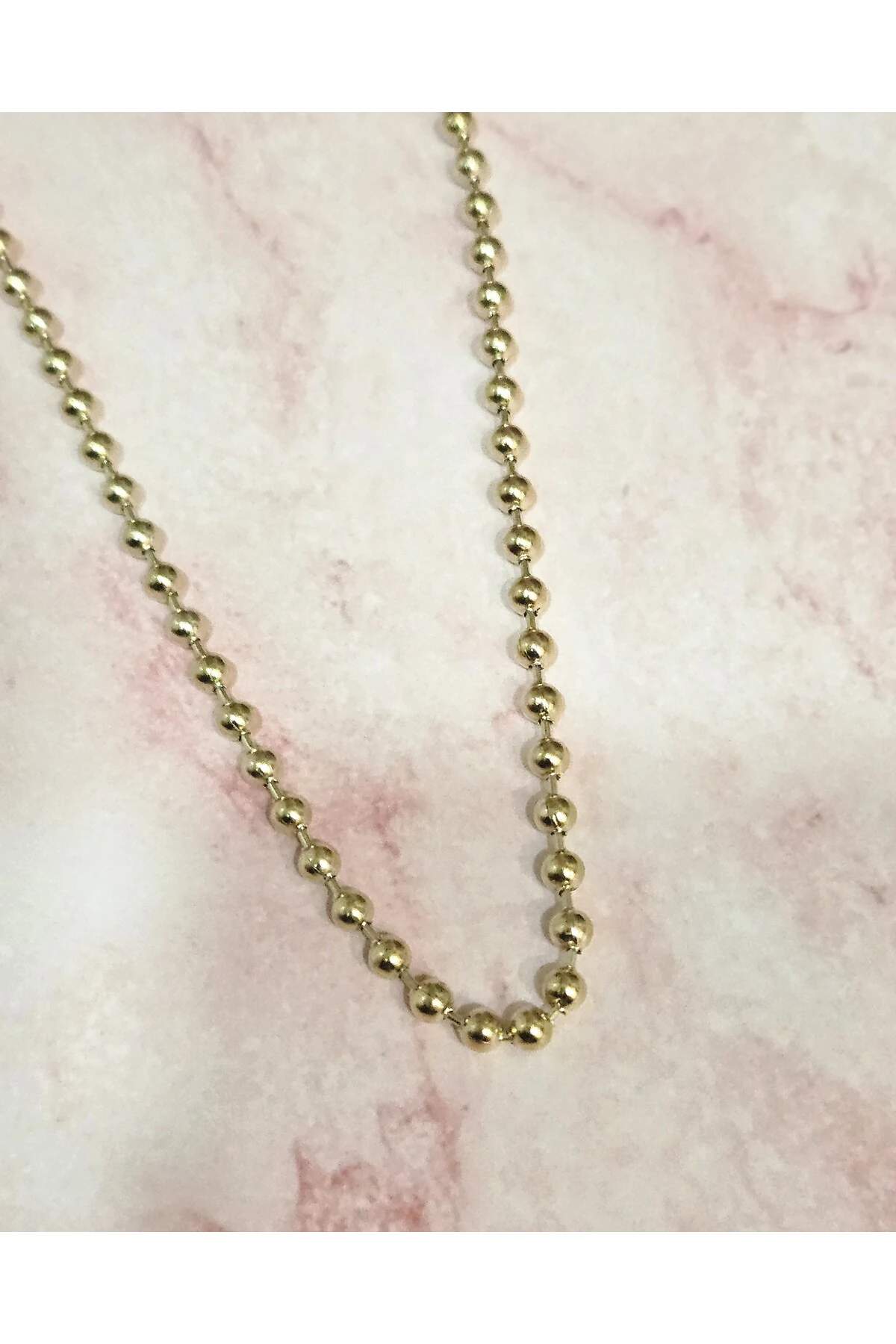 Zincir Kararmayan Çelik Kolye – Altın Renk Paslanmaz Çelik