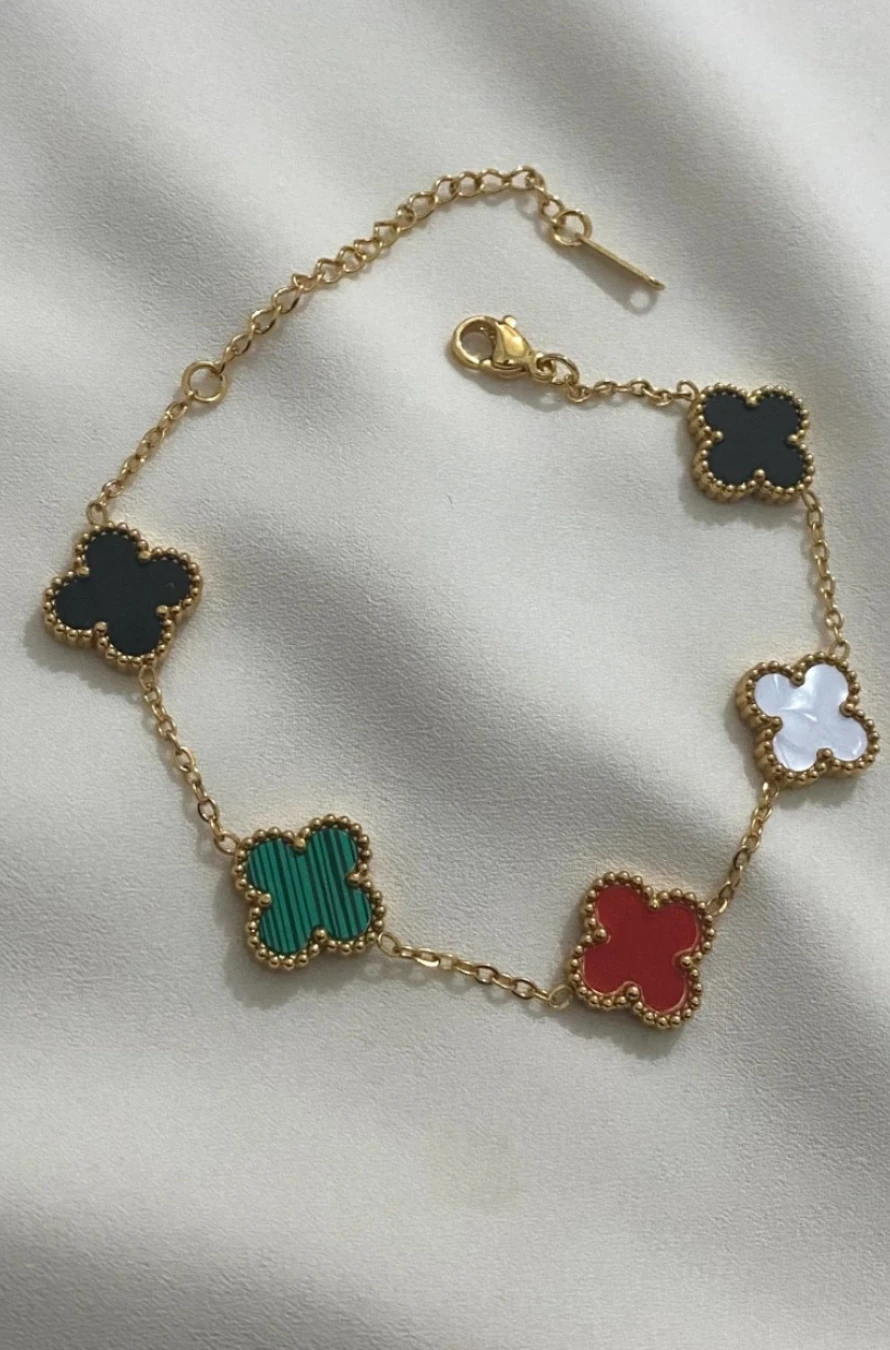 VANCLEFF MODEL YONCALI KARARMAZ ÇELİK ÇOK RENKLİ BİLEKLİK