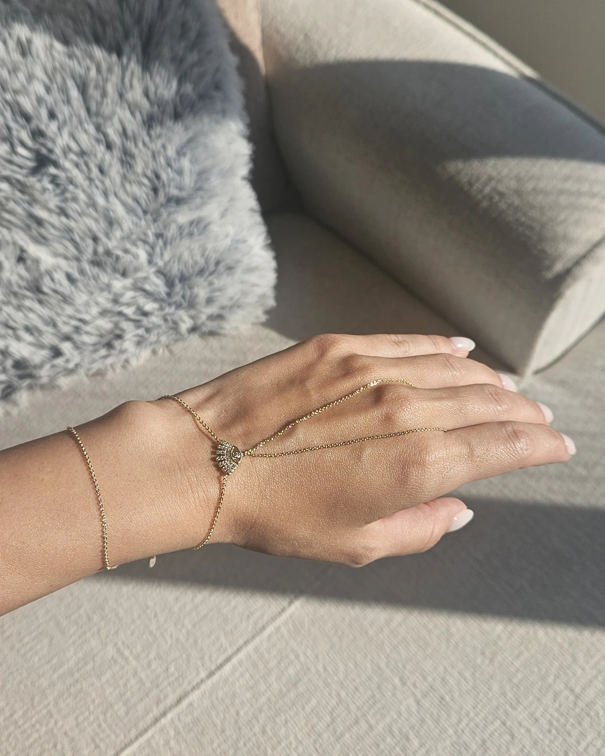 Evil Eye Hand Chain - Taşlı Nazar Boncuklu Şahmeran