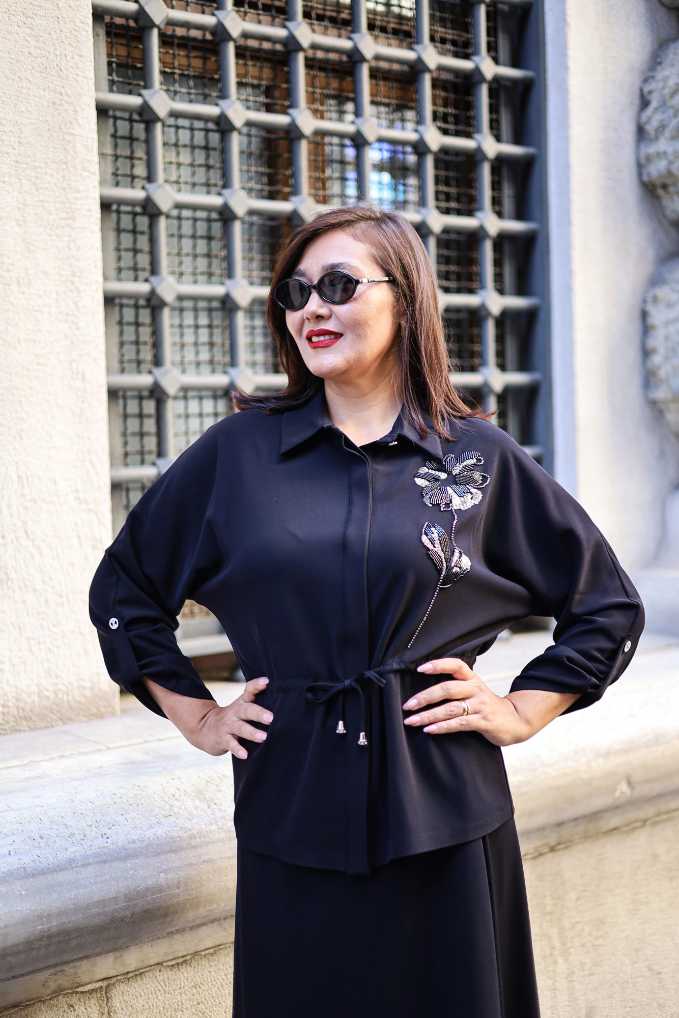 Fleur Desenli Nakış İşlemeli Kuşaklı Takım 3268