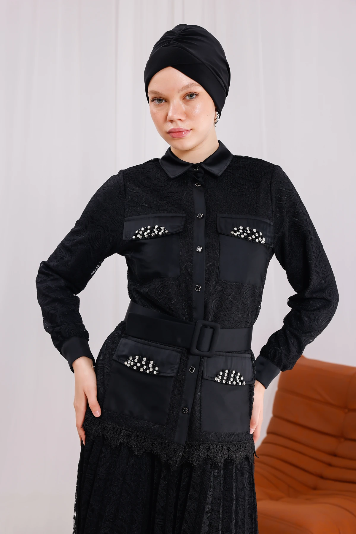 Duru Piliseli İşlemeli Takım – 3184