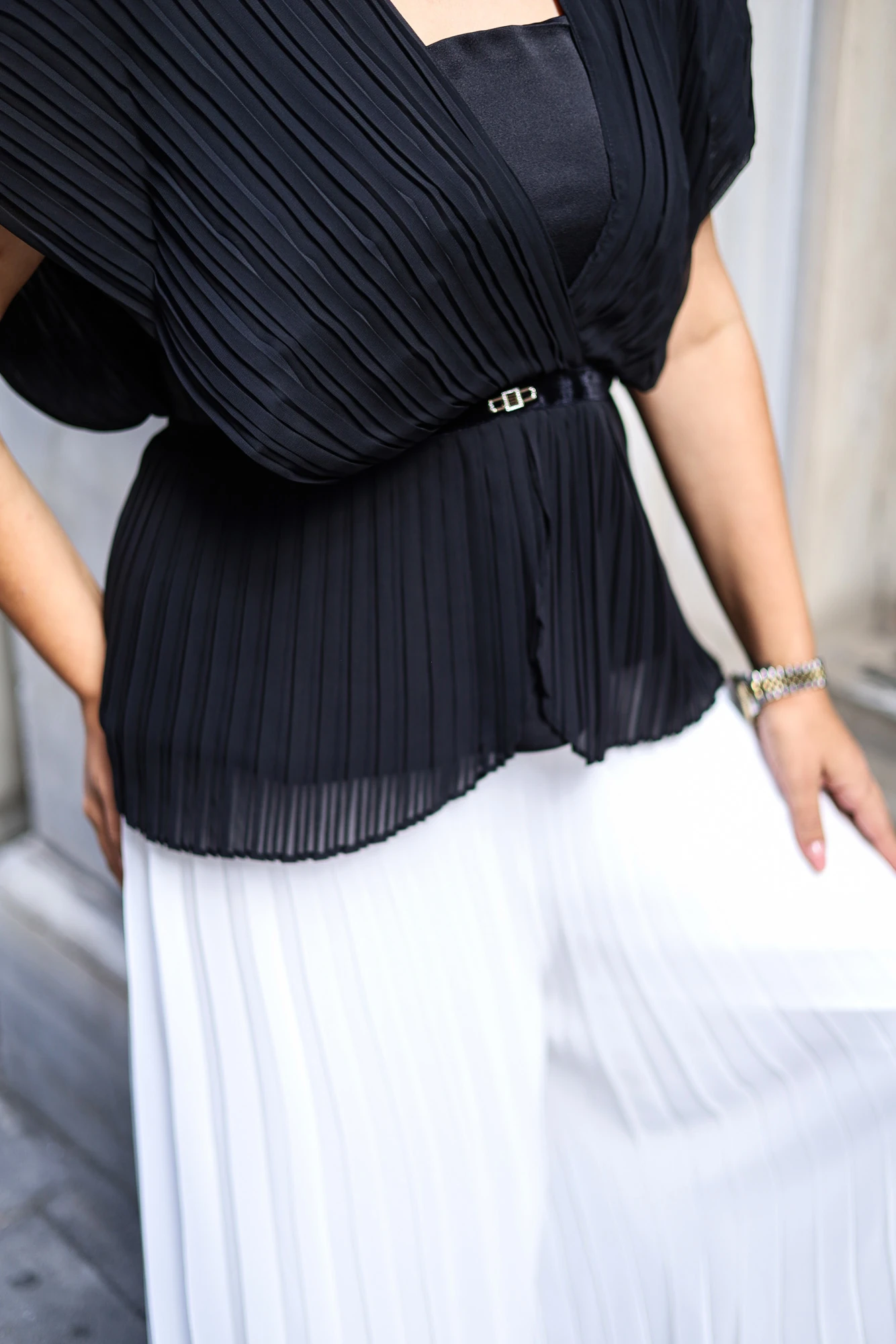 Şifon Taşlı Tulum Abiye Piliseli Takım - 9032