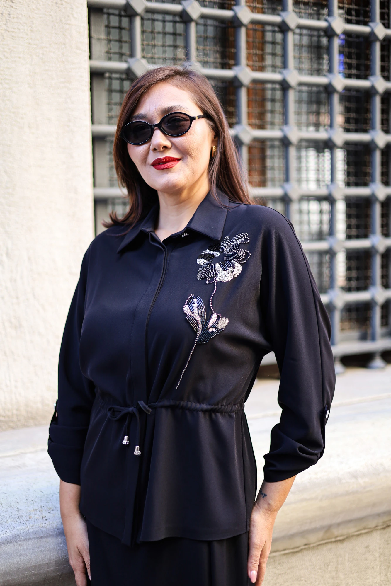 Fleur Desenli Nakış İşlemeli Kuşaklı Takım 3268